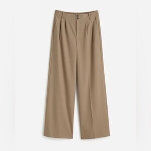 The Petite Harlow Wide-Leg Trouser in Brushed Twill